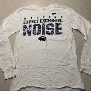 Nike White Long Sleeve Tee with Bold Graphic Penn State White out 2019 tee